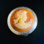 Nacon hand-carved cameo compact with original craftsman-inscribed wooden box, Showa era.