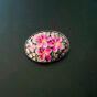 Toshikane brooch with pink blossom motif (Showa era)